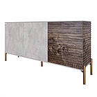 Комод закритий у вітальню на золотих металевих ніжках LION Грей 154x38x76,5 см Бетон/Дерево (LION-041836), фото 2