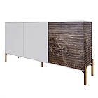 Комод закритий у вітальню на золотих металевих ніжках LION Грей 154x38x76,5 см Німфея Альба (білий)/Дерево (LION-041844), фото 2