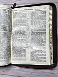 Біблія переклад І. Огієнко, коричневого кольору з рамкою, 17х24,5 см, з замочком, з індексами, золотий зріз, фото 5