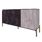 Комод закритий у вітальню на золотих металевих ніжках LION Грей 154x38x76,5 см Бетон темний/Камінь (LION-041850), фото 2