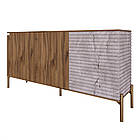 Комод закритий у вітальню на золотих металевих ніжках LION Грей 154x38x76,5 см Дуб Ліворно/Камінь (LION-041855), фото 2