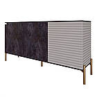 Комод закритий у вітальню на золотих металевих ніжках LION Грей 154x38x76,5 см Бетон темний/Кашемір (LION-041865), фото 2