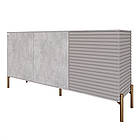Комод закритий у вітальню на золотих металевих ніжках LION Грей 154x38x76,5 см Бетон/Кашемір (LION-041866), фото 2