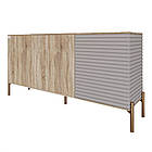Комод закритий у вітальню на золотих металевих ніжках LION Грей 154x38x76,5 см Дуб сонома/Кашемір (LION-041872), фото 2
