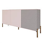 Комод закритий у вітальню на золотих металевих ніжках LION Грей 154x38x76,5 см Рожевий/Кашемір (LION-041875), фото 2