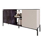 Комод відкритий на чорних металевих ніжках LION Грей Бетон темний/Кашемір (LION-042864), фото 2