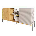 Комод відкритий на чорних металевих ніжках LION Грей Дуб Артизан/Кашемір (LION-042866), фото 2