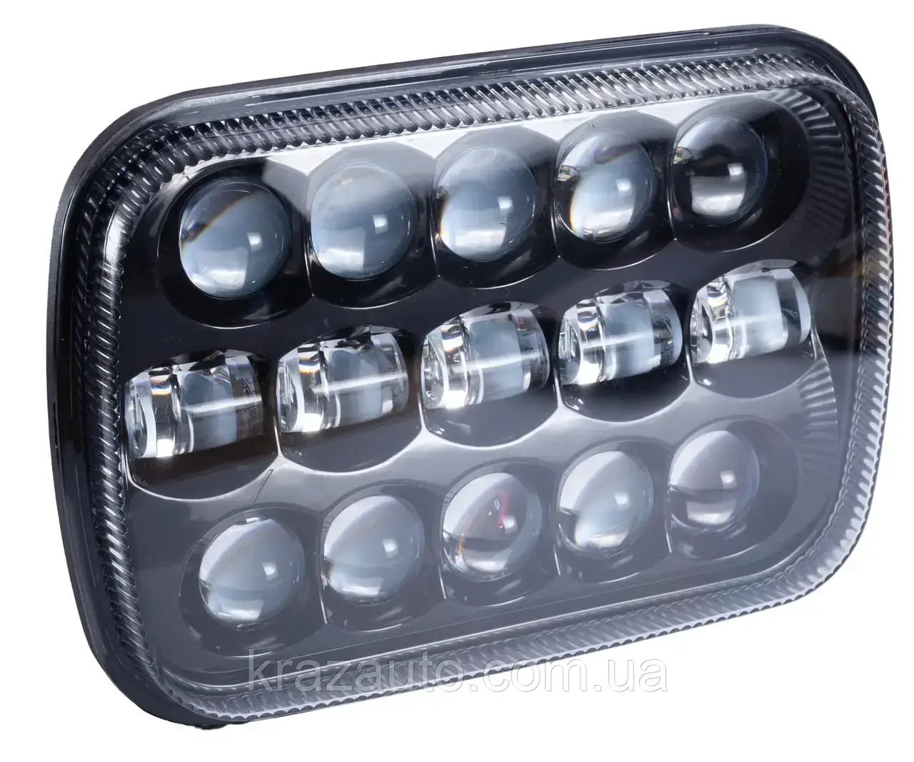 Фара LED прямокутна 80W (15 діодів) (ближній + дальний) 3D линза  LED-180-80W DTL-1981, фото 1