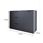 Комод LION Краш з трьома висувними шухлядами та закритими полицями Дуб ліворно (LION-044157), фото 4