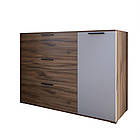 Комод LION Краш з трьома висувними шухлядами та закритими полицями Дуб ліворно/Кашемір (LION-044156), фото 2