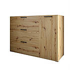 Комод LION Краш з трьома висувними шухлядами та закритими полицями Дуб артизан (LION-044159), фото 2