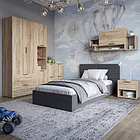 Гарнітур в спальню LION Краш Дуб сонома з 6 елементів (LION-044199)