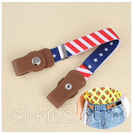 Еластичний дитячий пояс, ремінь без пряжки, пасок, фото 1