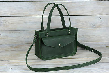 Жіноча сумка Емілі з натуральної шкіри колір Зелений