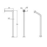 Поручень з однією опорою 900х300 мм для ванни, туалета, з нержавійки, труба 20х1,5 мм, під замовлення, гарантія, фото 2