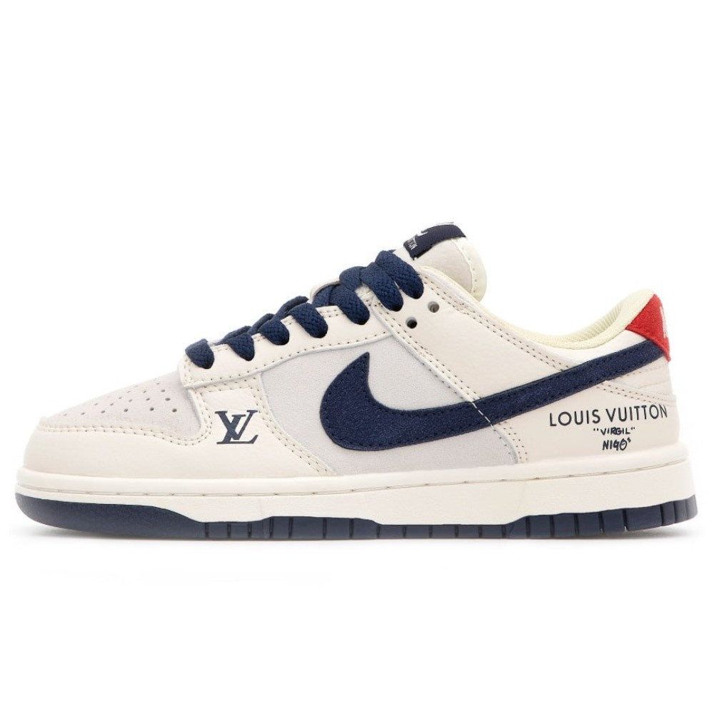 Чоловічі / жіночі кросівки Nike SB Dunk Low x Louis Vuitton Grey Blue Red FC1688-134 найк сб данк луі віттон