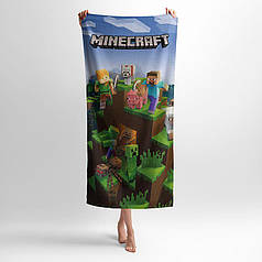 Рушник з принтом «Майнкрафт. Популярна комп’ютерна гра. Minecraft 1»