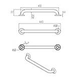 Поручень прямий настінний 400 мм для ванни, туалета, з нержавійки, труба 20х1,5 мм, під замовлення, гарантія, фото 2