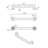 Поручень прямий настінний 800 мм для ванни, туалета, з нержавійки, труба 20х1,5 мм, під замовлення, гарантія, фото 2
