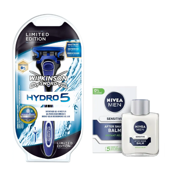 Станок для гоління Wilkinson Sword Hydro 5 Limited Edition (1 картридж) + Nivea Men Sensitive бальзам після гоління 100 мл