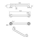 Поручень прямий настінний 1000 мм для ванни, туалета, з нержавійки, труба 20х1,5 мм, під замовлення, гарантія, фото 2