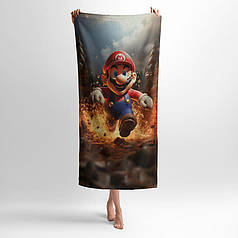 Рушник з принтом «Маріо. Вогняний шлях. Mario. Fiery Path»