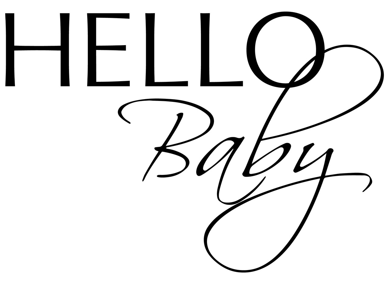 Наклейка "Hello baby" (20х15см.) металік