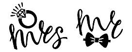 Наклейка "Mr&Mrs" 18" (25х10см.) пастель