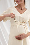 Літня сукня для вагітних та годування Karen кремова, фото 7