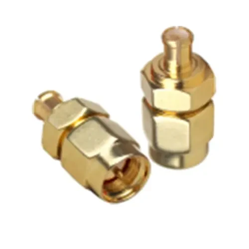 Перехідник штекер SMA — штекер MCX, латунь, gold