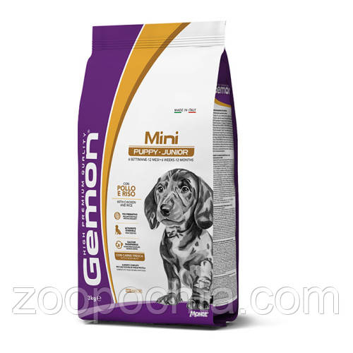 Сухий корм для цуценят малих порід GEMON (Жемон) DOG Mini Puppy & Junior курка з рисом 3 кг, фото 1
