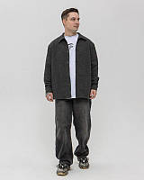 Трендова чоловіча сорочка в клітинку оверсайз ,чорного кольору, 100% бавовна.