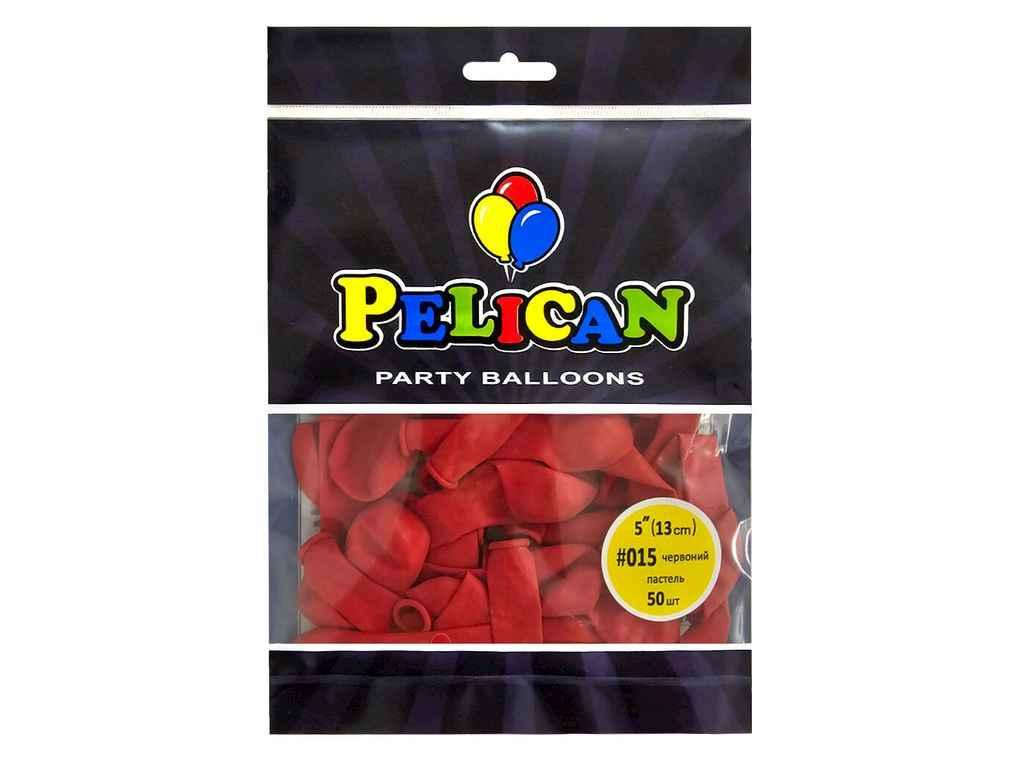 Кульки 5 (13 см) червоний пастель (50шт/уп) #015 ТМ PELICAN, фото 1
