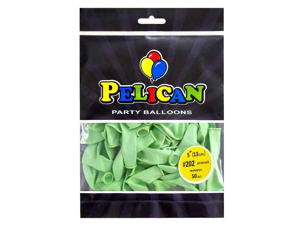 Кульки 5 (13 см) зелений макарун (50шт/уп) #202 ТМ PELICAN, фото 1
