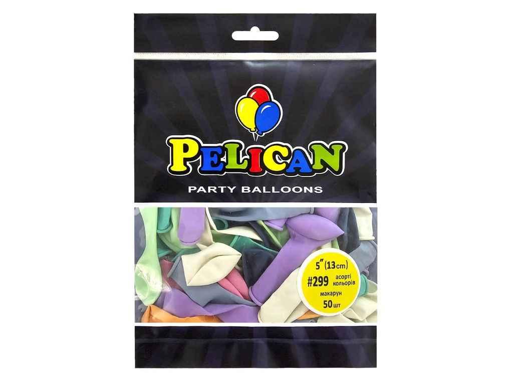 Кульки 5 (13 см) асорті кольорів макарун (50шт/уп) #299 ТМ PELICAN, фото 1