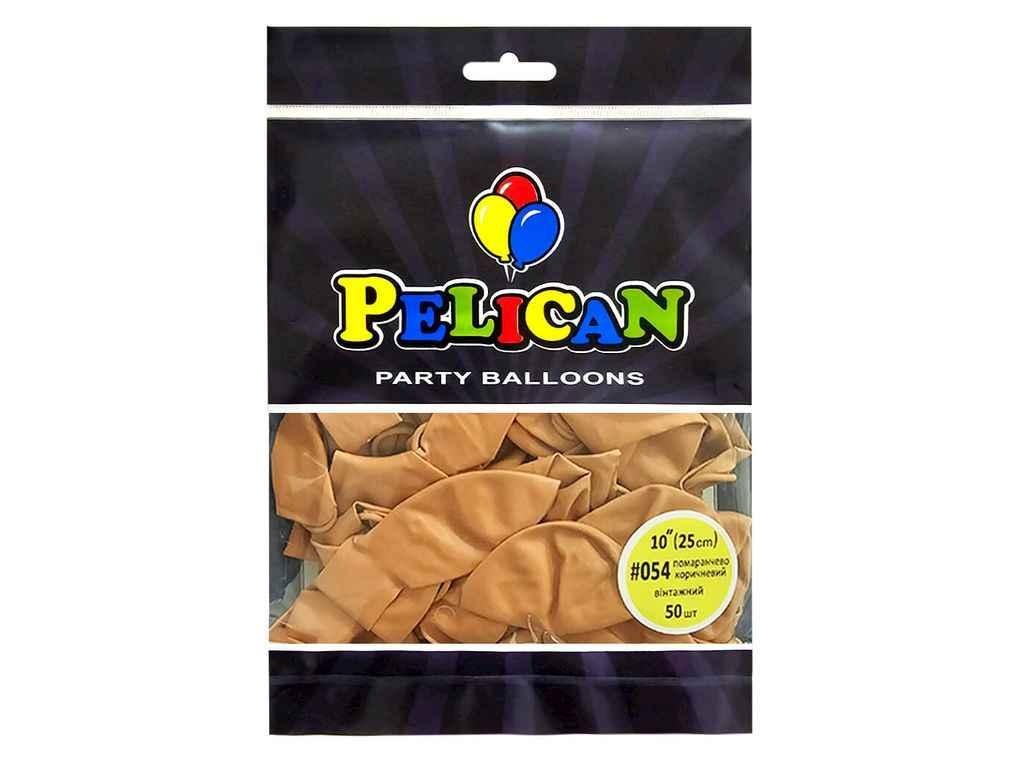 Кульки 10 (25 см) помаранчево-коричневий вінтажний (50шт/уп) #054 ТМ PELICAN, фото 1
