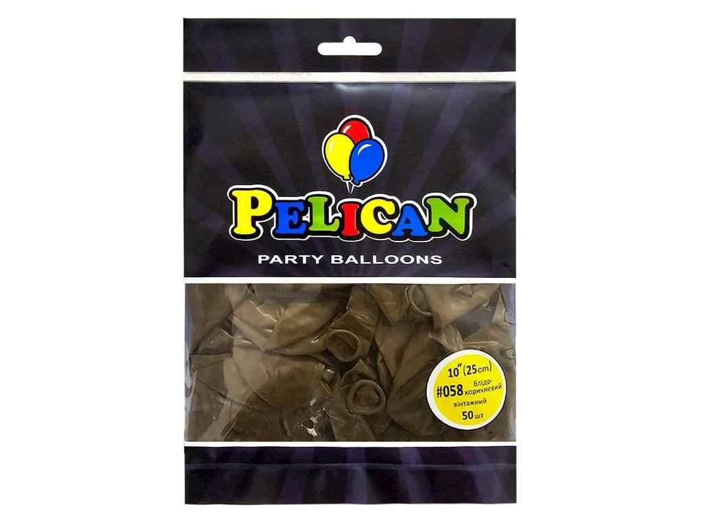 Кульки 10 (25 см) блідо-коричневий вінтажний (50шт/уп) #058 ТМ PELICAN, фото 1