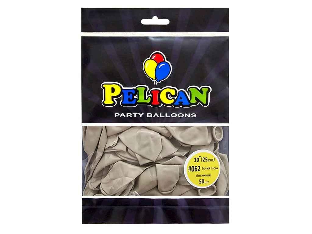 Кульки 10 (25 см) білий пісок вінтажний (50шт/уп) #062 ТМ PELICAN, фото 1