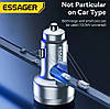 Автомобільний зарядний пристрій Essager(ES-CC10) 80W з дисплеєм / GREY / Car Charger USB-A Type-C, фото 7