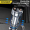 Автомобільний зарядний пристрій Essager(ES-CC10) 80W з дисплеєм / GREY / Car Charger USB-A Type-C, фото 9