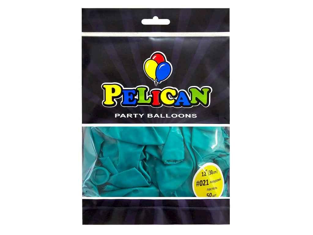 Кульки 12 (30 см) лазуровий пастель (50шт/уп) #021 ТМ PELICAN, фото 1