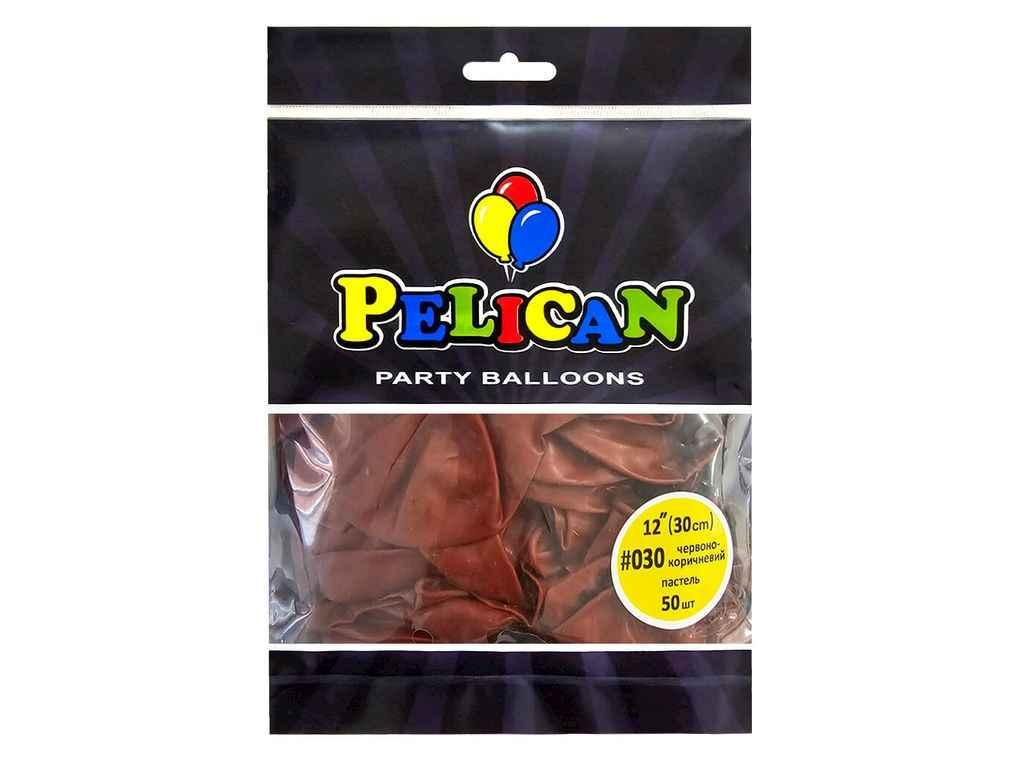 Кульки 12 (30 см) червоно-коричневий пастель (50шт/уп) #030 ТМ PELICAN, фото 1