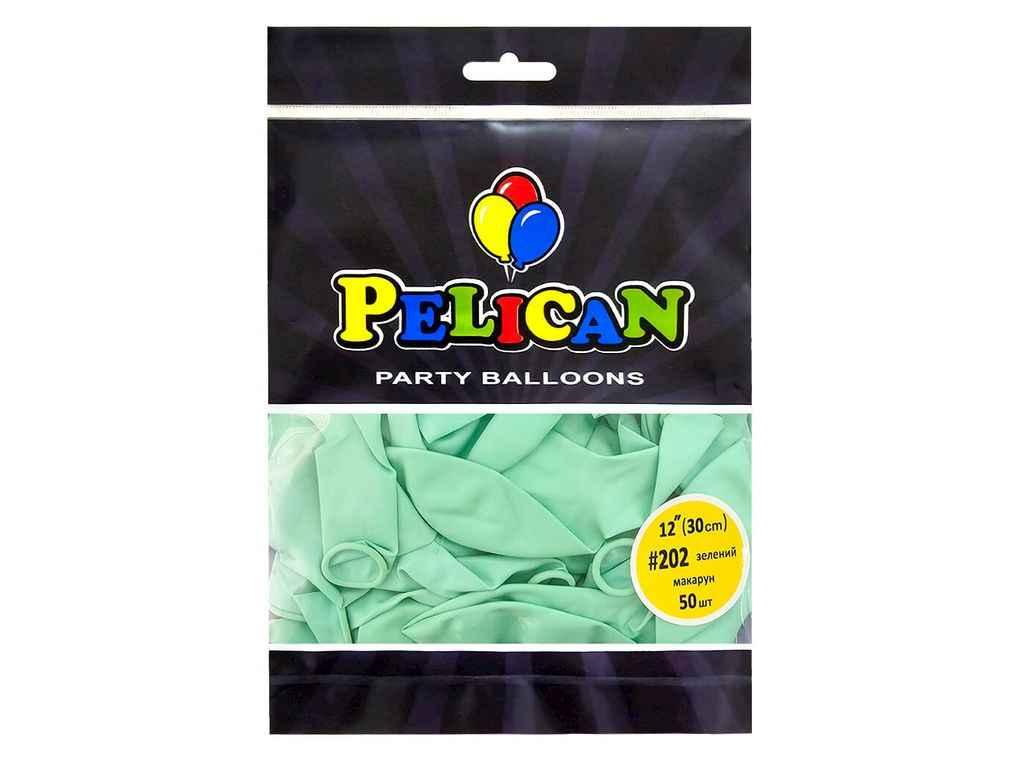 Кульки 12 (30 см) зелений макарун (50шт/уп) #202 ТМ PELICAN, фото 1