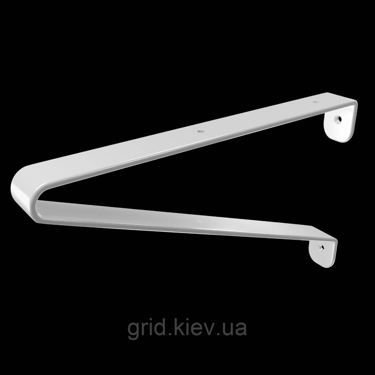 Кронштейн полиця LOFT КМ-03 400х300 (40х4) 1шт біла, фото 1