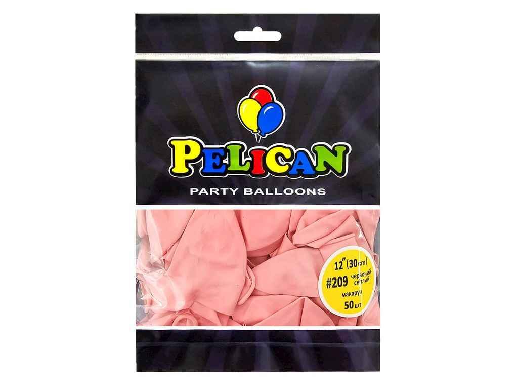 Кульки 12 (30 см) червоний світлий макарун (50шт/уп) #209 ТМ PELICAN, фото 1