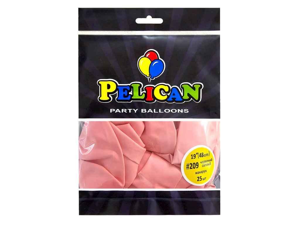 Кульки 19 (48 см) червоний світлий макарун (25шт/уп) #209 ТМ PELICAN, фото 1