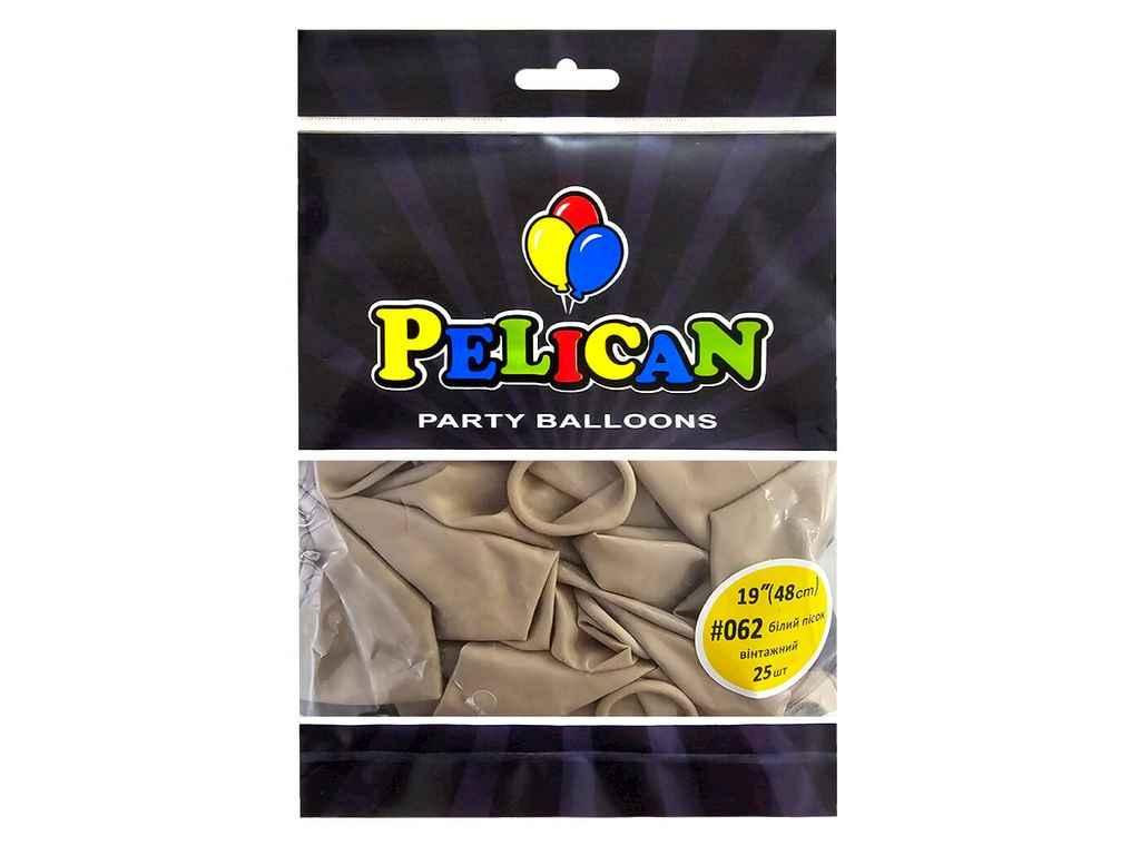 Кульки 19 (48 см) білий пісок вінтажний (25шт/уп) #062 ТМ PELICAN, фото 1