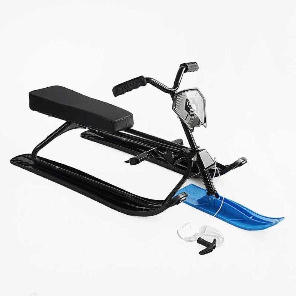 Снігокат SkyperS-44502 сталева рама кермо м`яке сидіння синій, фото 1