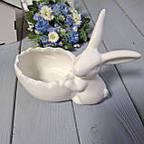 Кашпо Зайчик і бите яйце розмір 10/13/8 см., фото 2