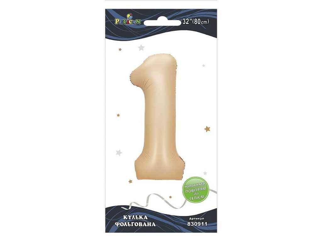 Кулька фольгована цифра 32 (80 см) 1 лате ТМ PELICAN, фото 1